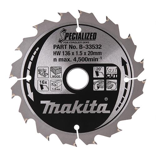 Makita B-33532 136 X 20 16t Tct Blade