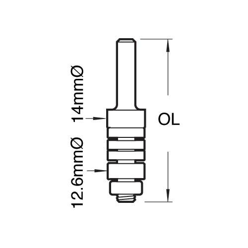 Trend 33/60x1/2 Arbor 33/60 For 1/4 Bore Tool