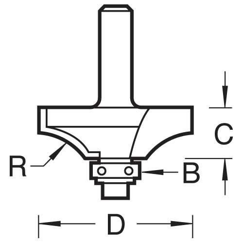 Trend 46/41x1/2 Guided Flat Ovolo Cutter