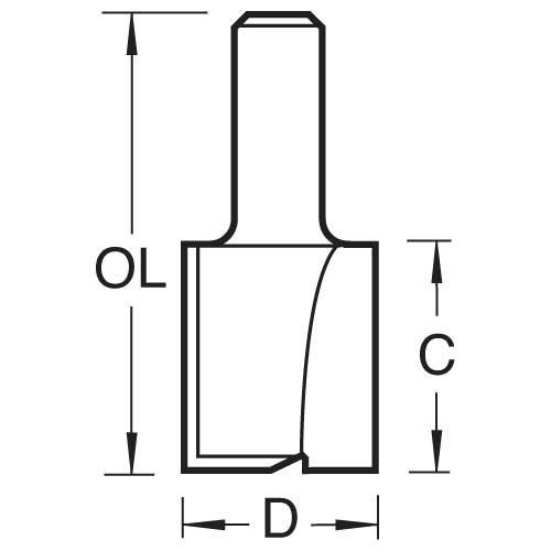 Trend 4/51x1/2 2 Flute Cutter 19.1 Mm Dia.