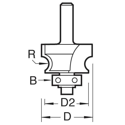 Trend 9/74x1/2 Bearing Guided Corner Cutter