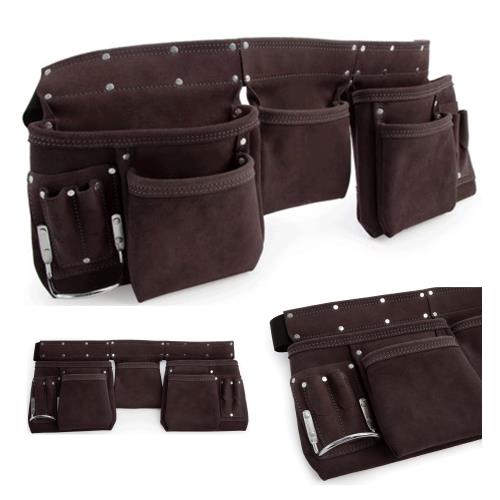 Xtrade Grey 11 Pocket Leather Tool Apron