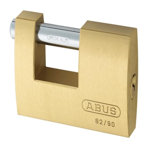 Abus 82 90mm Monoblock Brass Shutter Padlock