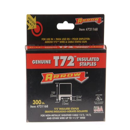 Arrow T72hw Insulated Staples 5x12mm (300)