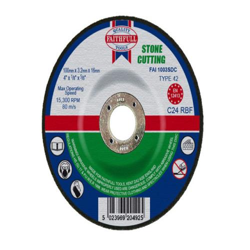Faithfull Stone Cut Off Disc 100 X 3.2 X 16mm