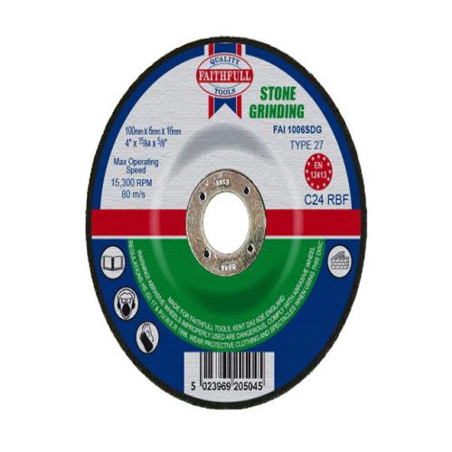 Faithfull Stone Grinding Disc 100 X 6 X 16mm