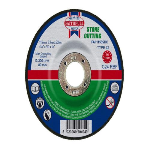 Faithfull Stone Cut Off Disc 115 X 3.2 X 22mm
