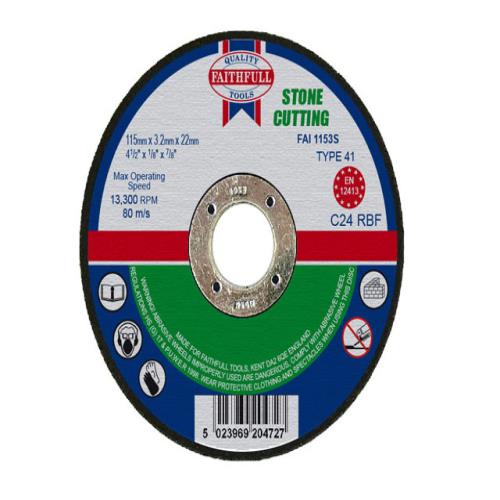 Faithfull Stone Cut Off Disc 115 X 3.2 X 22mm