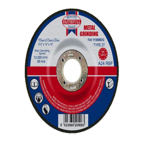 Faithfull Metal Grinding Disc 115x6.5x22mm