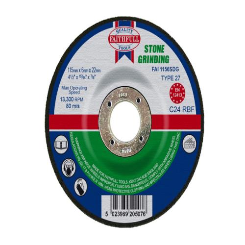 Faithfull Stone Grinding Disc 115 X 6 X 22mm