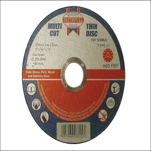 Faithfull Thin Cut Off Wheel 125 X 1.0 X 22mm