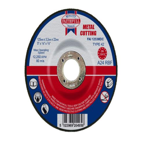 Faithfull Metal Cut Off Disc 125 X 3.2 X 22mm