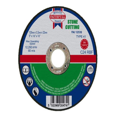 Faithfull Stone Cut Off Disc 125 X 3.2 X 22mm