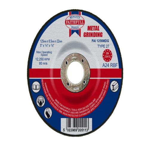 Faithfull Metal Grinding Disc 125x6.5x22mm