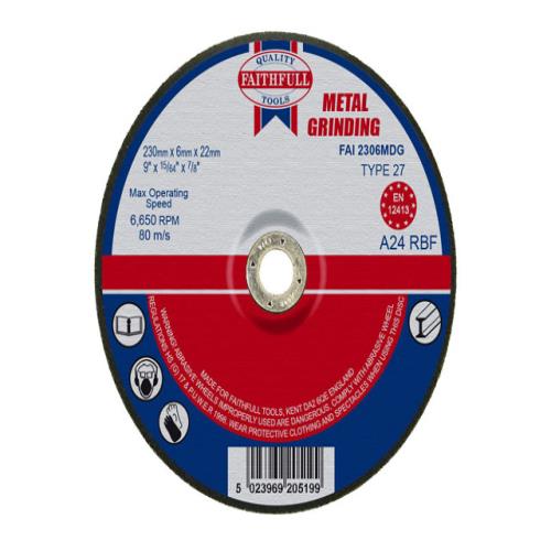 Faithfull Metal Grinding Disc 230x6.5x22mm