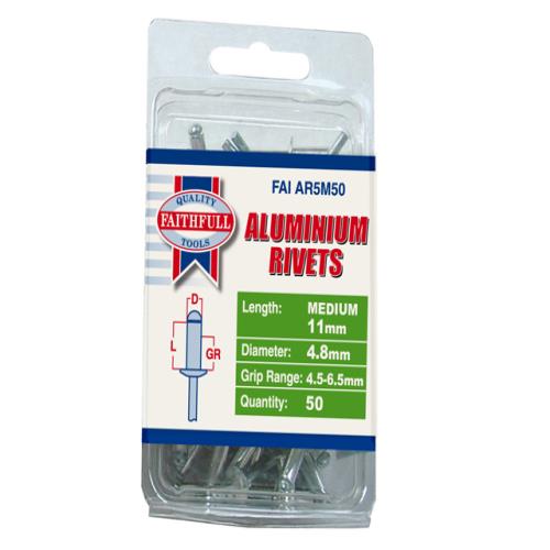 Faithfull Aluminium Rivets 5mm Medium