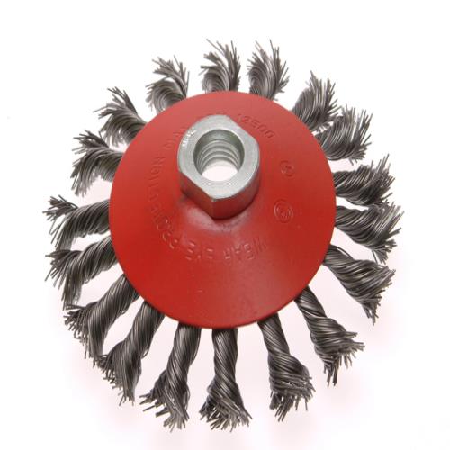 Faithfull Conical Wire Brush 100mm M10 Bore