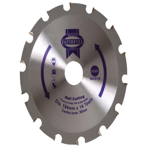 Faithfull Circular Saw Blade 184 X 30mm X 14t