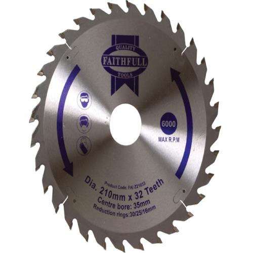 Faithfull Circular Saw Blade 210x16/25/30/35