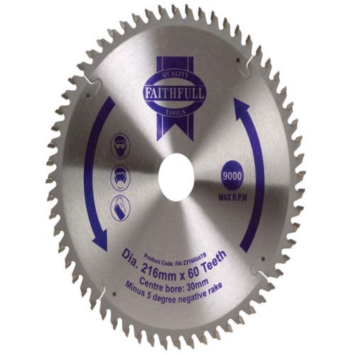 Faithfull Circular Saw Blade 216 X 30mm X 60t