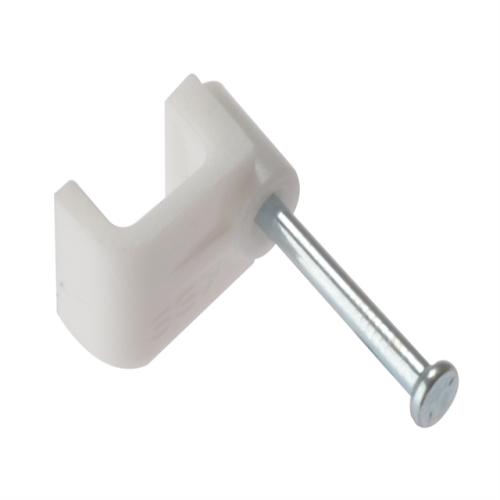 Forgefix Cable Clip Flat White 1.00mm
