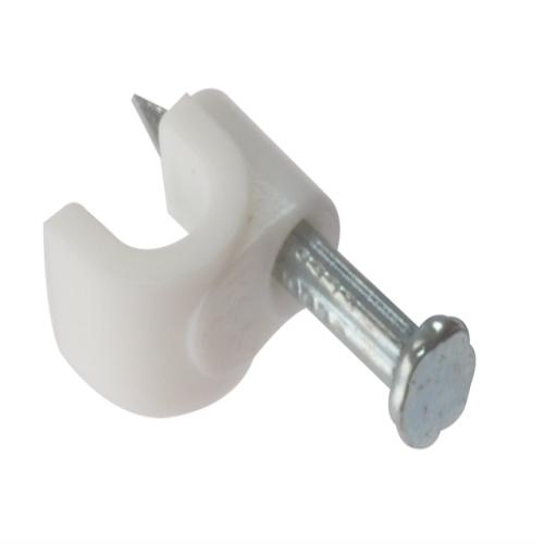 Forgefix Cable Clip Round White 4 - 5mm