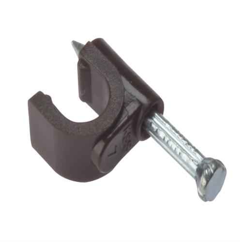 Forgefix Cable Clip Round Coax Brown 6 - 7mm