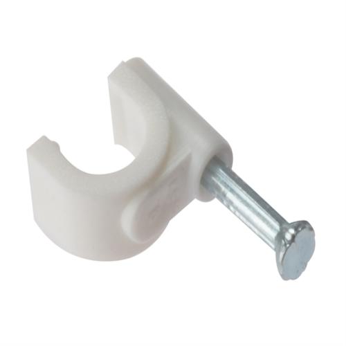 Forgefix Cable Clip Round White 7 - 8mm