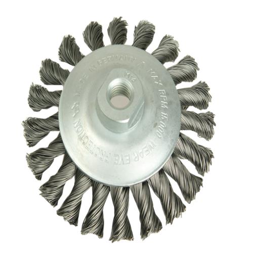Lessmann Conical Knot Brush 100mm M14 Bore