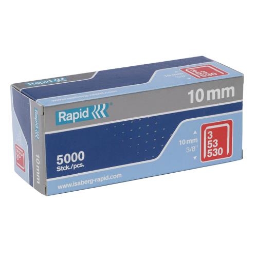 Rapid 53/10b 10mm Galvanised Staples Box 5000