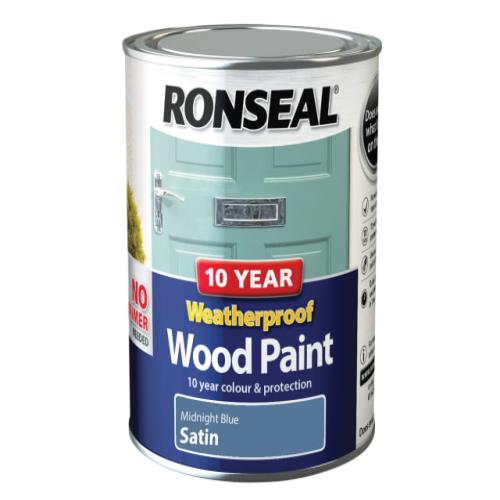 Ronseal 10 Year Weatherproof Wood Paint Midni