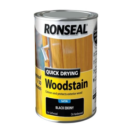 Ronseal Quick Drying Woodstain Satin Ebony 75