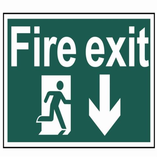 Scan Fire Exit Running Man Arrow Down