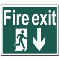 Scan Fire Exit Running Man Arrow Down