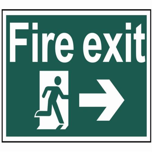 Scan Fire Exit Running Man Arrow Right