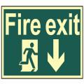 Scan Fire Exit Running Man Arrow Down