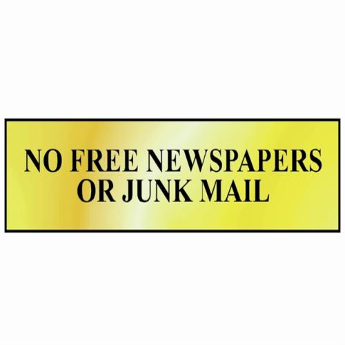 Scan No Free Newspapers Or Junk Mail - Brass