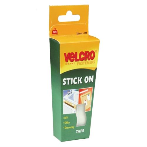 Velcro Brand Stick On Tape 20mm X 1m White